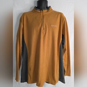 Columbia Men's Orange and Charcoal Quarter Zip Fleece Pullover Size XXL CK1750